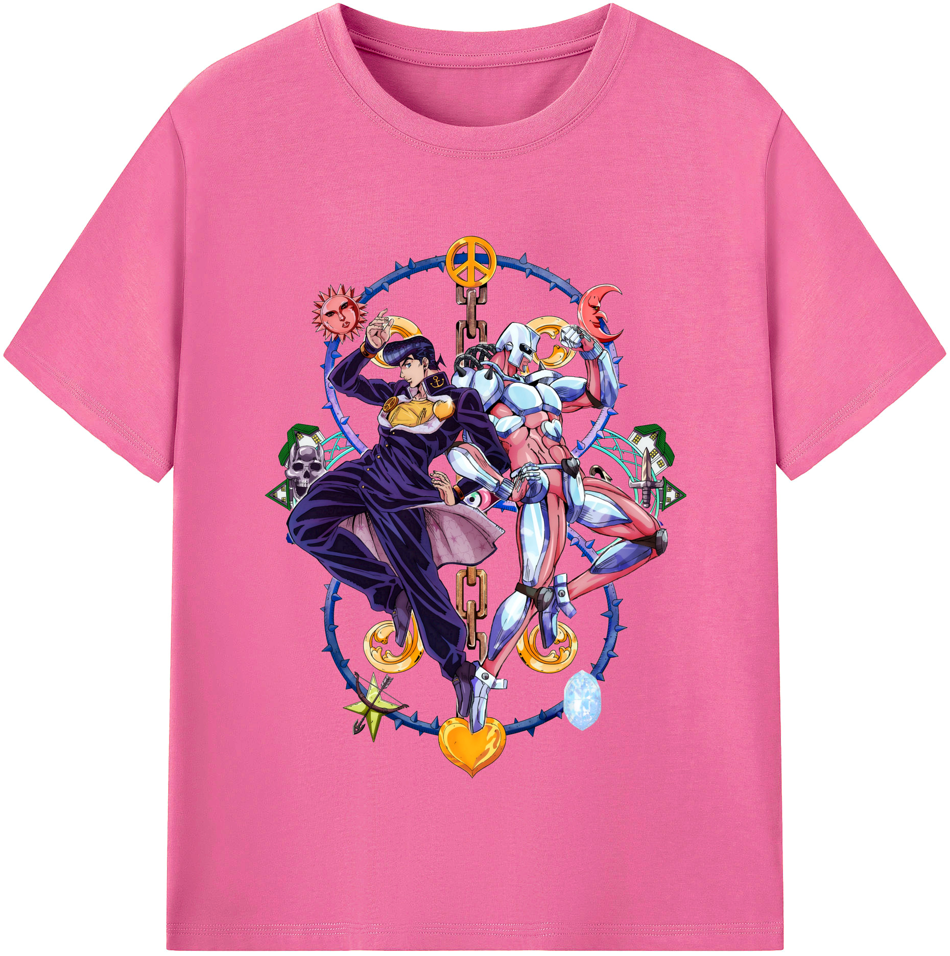 （画像用） ジョジョの奇妙な冒険 ひがしかた じょうすけ JoJo's Bizarre Adventure Higashikata Josuke レディースカジュアルプリントTシャツ（綿100％）